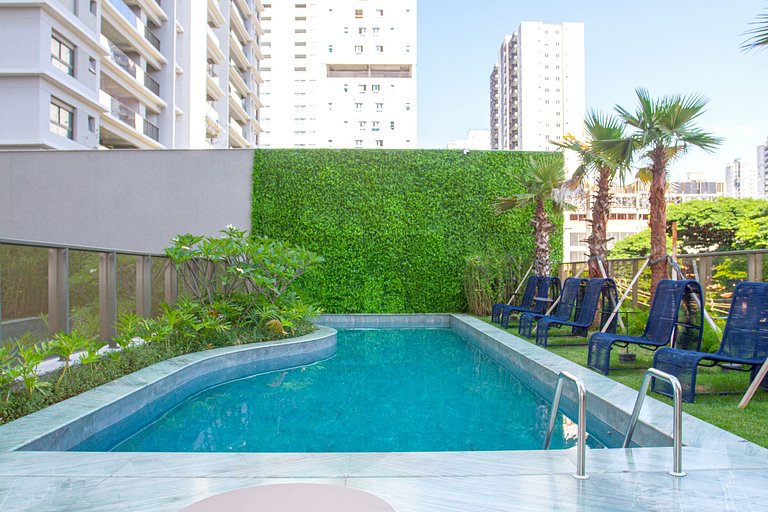 Apt 2 quartos luxuoso no campo belo. Ar e piscina