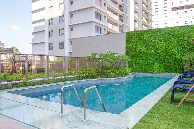 Apt 2 quartos luxuoso no campo belo. Ar e piscina