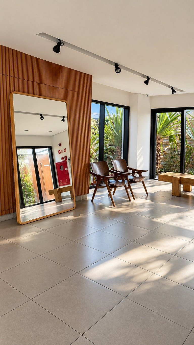 Studio moderno com varanda e vista na Vila Olímpia