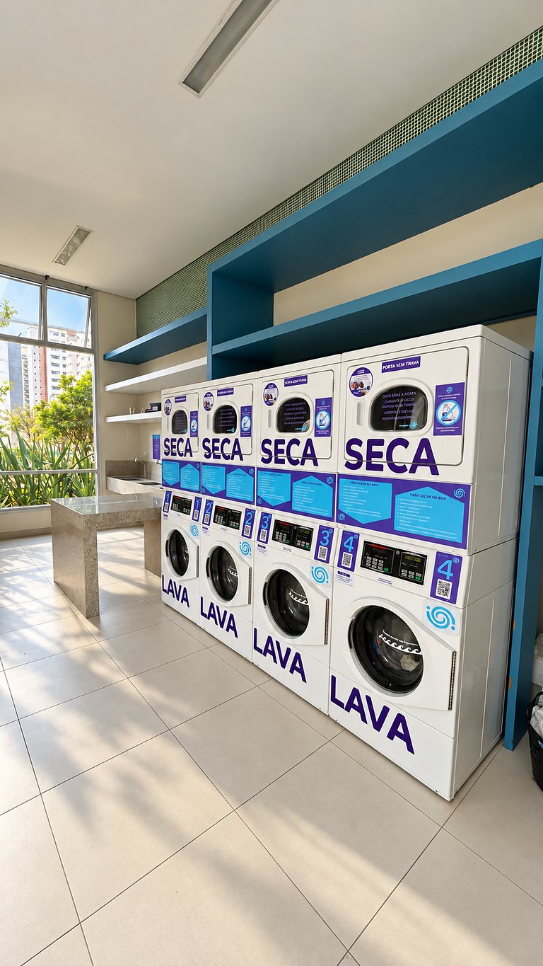 Studio no Brooklin com piscina e academia