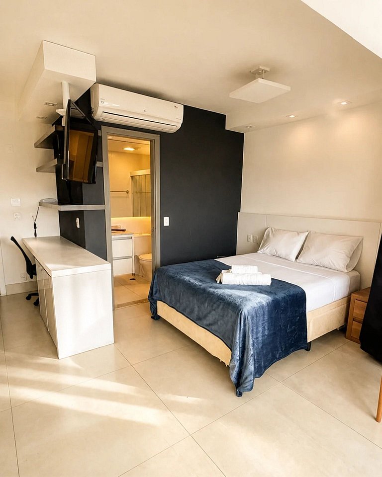 Studio no Brooklin com piscina e academia