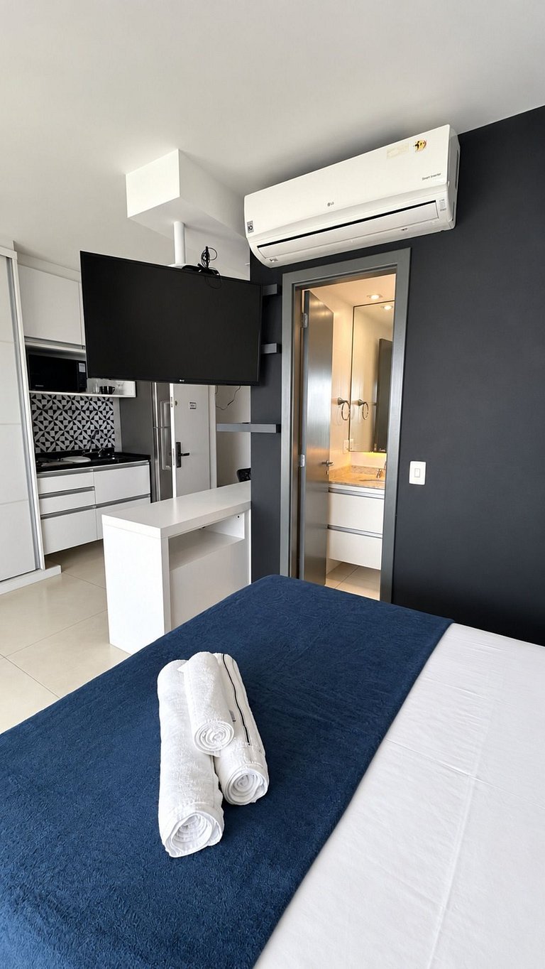 Studio no Brooklin com piscina e academia