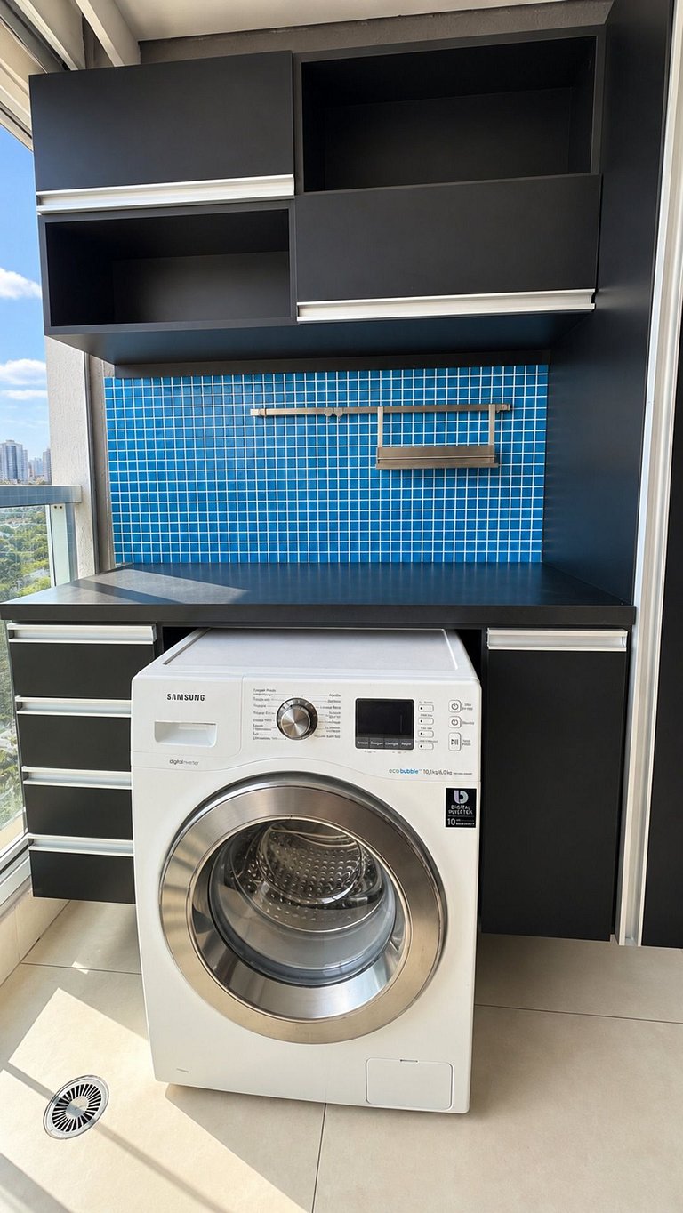 Studio no Brooklin com piscina e academia